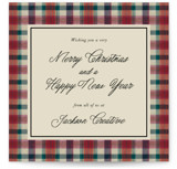 Vintage plaid Square Holiday Cards