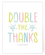 Due With Two Baby Shower Thank You Cards