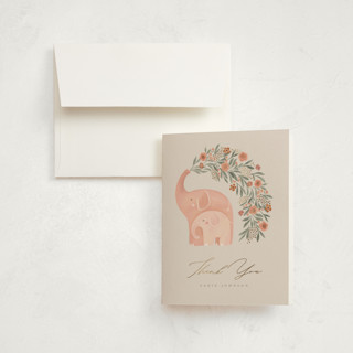 Elephant Garden Foil-Pressed Baby Shower Thank You Cards