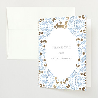 Foxy Baby Shower Foil-Pressed Baby Shower Thank You Cards