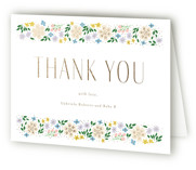 Garden Party Foil-Pressed Baby Shower Thank You Cards