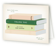 Book Stack Foil-Pressed Baby Shower Thank You Cards
