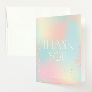 Ethereal Foil-Pressed Baby Shower Thank You Cards