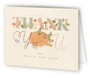 Little Pumpkin Foil-Pressed Baby Shower Thank You Cards