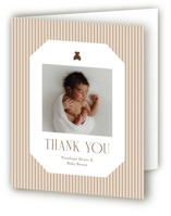 Teddy Bear Stripes Foil-Pressed Baby Shower Thank You Cards
