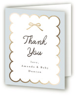 Scallop & Little Bow Foil-Pressed Baby Shower Thank You Cards