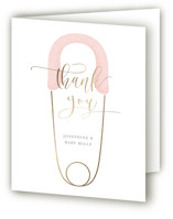 Diaper Pin Foil-Pressed Baby Shower Thank You Cards