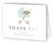 Love and Flowers Foil-Pressed Baby Shower Thank You Cards