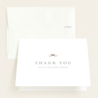 Tiny Bow Foil-Pressed Baby Shower Thank You Cards