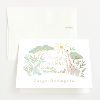 Jungle shower Foil-Pressed Baby Shower Thank You Cards