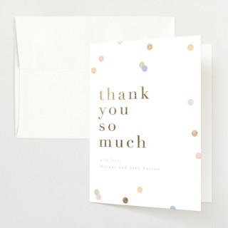 Confetti Toss Foil-Pressed Baby Shower Thank You Cards