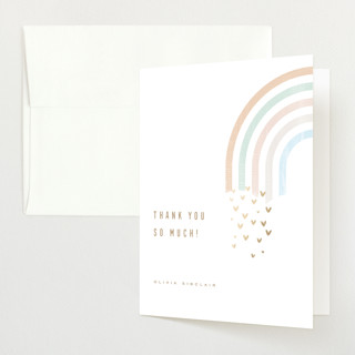 Rainbow Sprinkles Foil-Pressed Baby Shower Thank You Cards