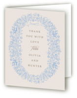 Blooming Foil Oval Baby Shower Thank You Cards