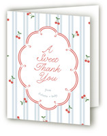 Cherry Sweet Stripe Baby Shower Thank You Cards