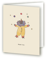 Illustrated Circus Theme with Juggling Bear Baby Shower Thank You Cards
