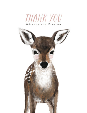 Baby Animal Deer Baby Shower Thank You Cards by Cass Loh | Minted