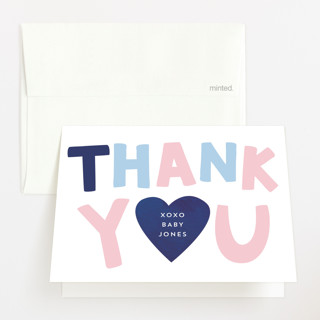 Baby Blue or Pink Baby Shower Thank You Cards