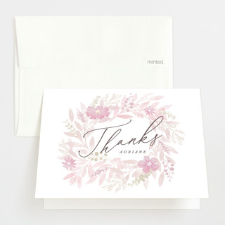 Botanical Wreath Baby Shower Thank You Cards