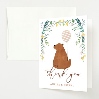 We can bearly wait Baby Shower Thank You Cards