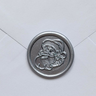 Customizable Color Santa Wax Seals, Self-Adhesive Seals, Set of 5 Holiday Wax Seals