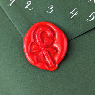 Candy Cane- - Holiday Wax Seals- Set of 25 Bright Red Wax Seals Holiday Wax Seals