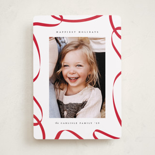 Christmas Ribbon Holiday Photo Cards
