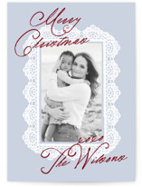 Lace Doilie Holiday Photo Cards