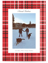 Retro Plaid Holiday Photo Cards