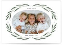Bright Greenery Holiday Photo Cards