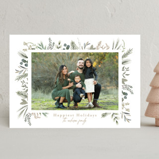 Greenery frame Holiday Photo Cards