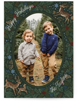 Embroidered Forest Holiday Photo Cards