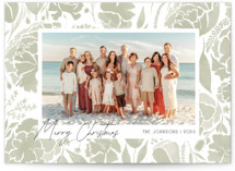 Terra Cotta Floral Border Holiday Photo Cards