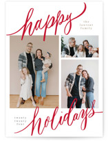 Tri-photo Happy Holidays Holiday Photo Cards