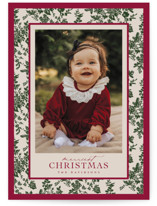 Merry Floral Toile Holiday Photo Cards