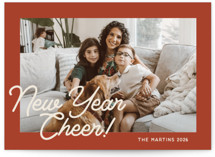 Retro Writing Holiday Photo Cards