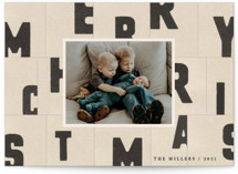 christmas typography Holiday Photo Cards