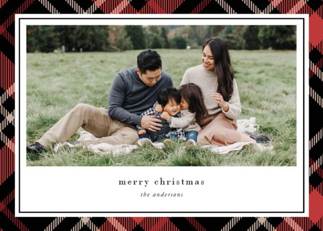 Joyful Plaid Holiday Photo Cards by That Girl Press | Minted