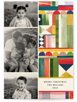 christmas patchwork Holiday Photo Cards