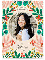Drawn Foliage Holiday Photo Cards