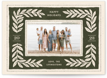 Festive Foliage Frame Holiday Photo Cards