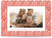 Winter Folk Floral Holiday Photo Cards