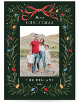 Tinsel Wreath Holiday Photo Cards