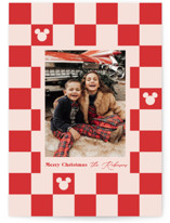 Disney Mickey Checkerboard Holiday Photo Cards