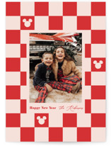 Disney Mickey Checkerboard Holiday Photo Cards