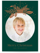 Ornament Greenery Holiday Photo Cards