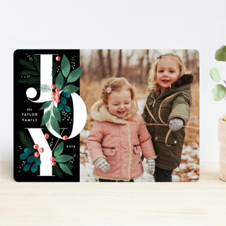 Joy Letter Foliage Holiday Photo Cards