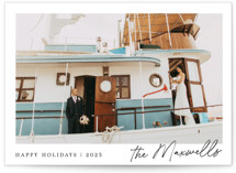 Scripted Penmanship Frame Holiday Photo Cards