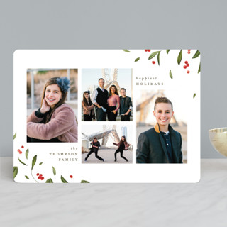 Falling Berries Holiday Photo Cards