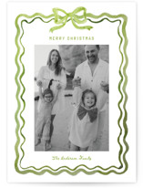 watercolor ribbon frame Holiday Photo Cards