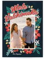 Bold Tropic Florals Holiday Photo Cards